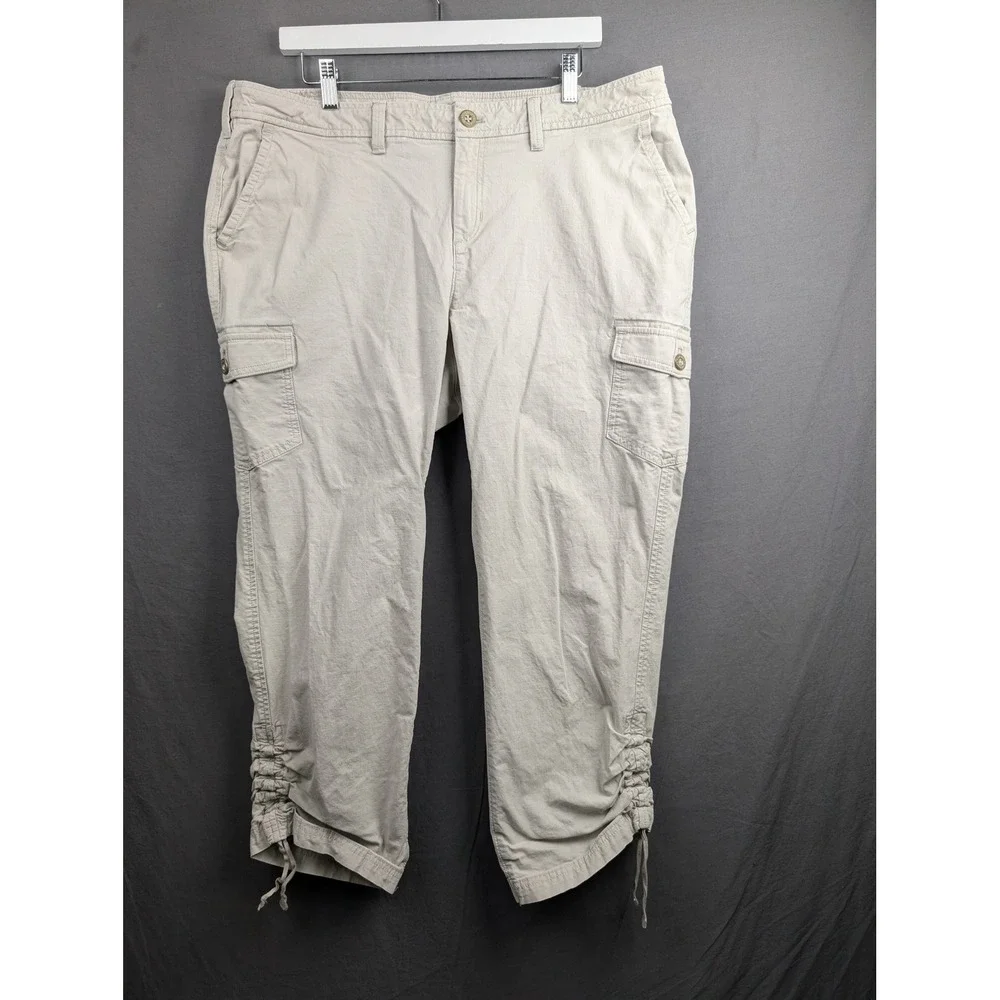 Eddie Bauer Womens Beige Ripstop Cargo Capris‎ Size  16W